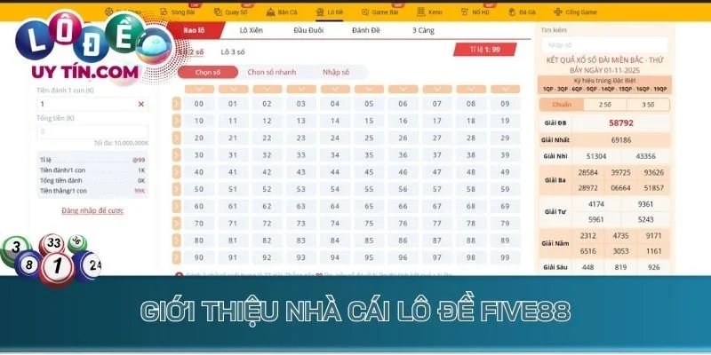 Lô Đề Five88 - Soi Cầu Nhanh, Đầu Tư Nhỏ Nhận Thưởng Khủng Tiền Tỷ 1 Giới thiệu nhà cái lô đề Five88
