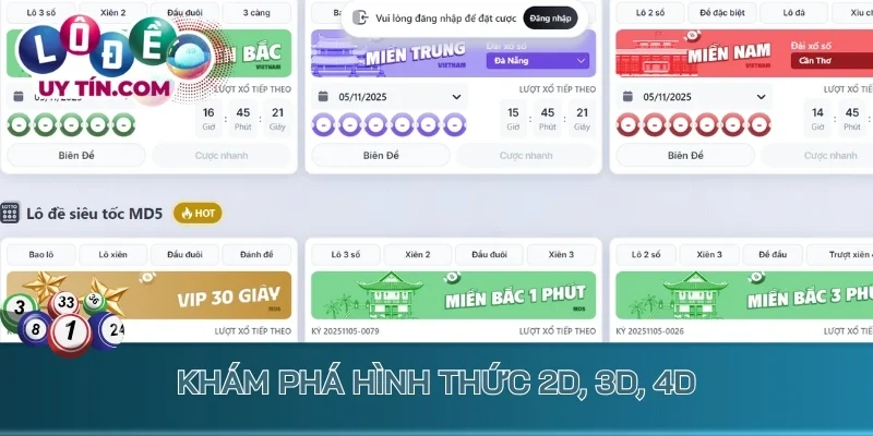 Lô Đề Top88 - Nhà Cái Chốt Số Lô Đề Hot Nhất Khu Vực Châu Á 3 Khám phá hình thức 2D, 3D, 4D