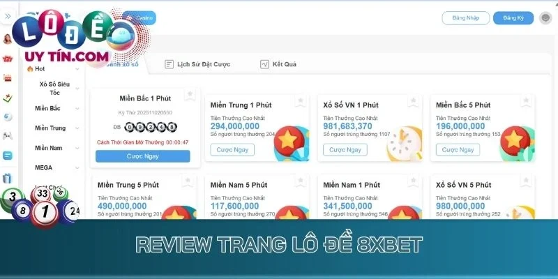 Lô Đề 8xbet: Trang Chuyên Xổ Số Siêu Tốc Uy Tín Trả Thưởng Nhanh 1 Review trang lô đề 8xbet